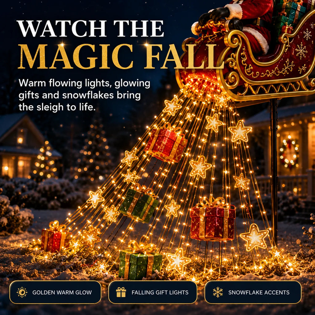 Santa Sleigh Solar Garden Light